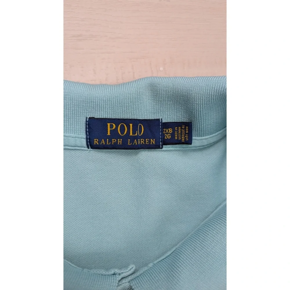 Polo Ralph Lauren Polo Shirt Mens 2XB‎ Big Light Blue Preppy Pony Short Sleeves